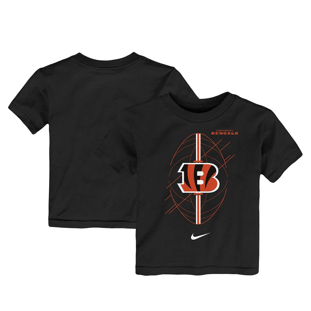 T-shirt noir Icon Cincinnati Bengals pour tout-petit