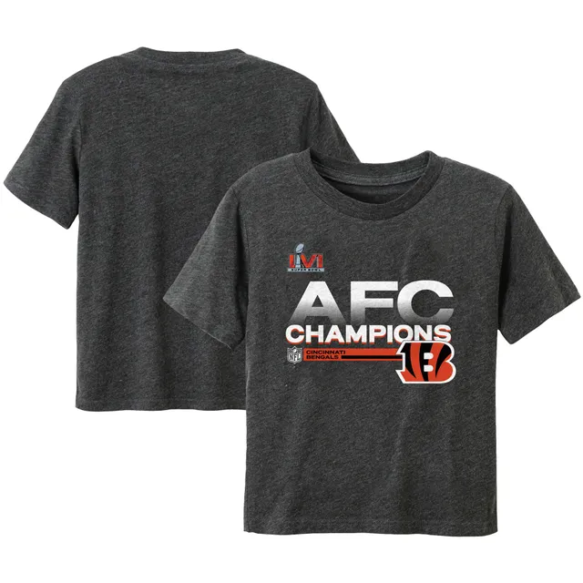 Toddler Fanatics Branded Heathered Charcoal Cincinnati Bengals 2021 AFC Champions Locker Room Trophy Collection T-Shirt