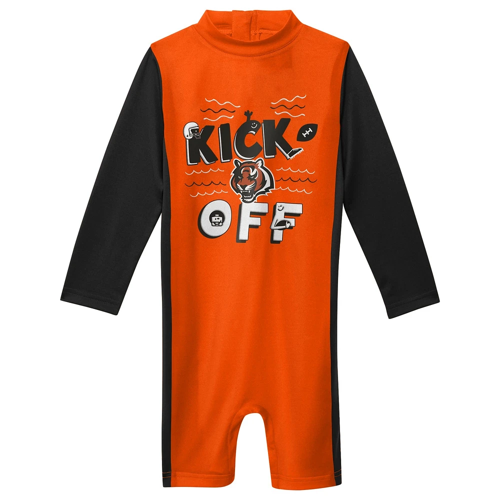 Toddler Orange Cincinnati Bengals Wave Runner Long Sleeve Wetsuit