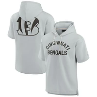 Unisex Fanatics Gray Cincinnati Bengals Elements Super Soft Fleece Short Sleeve Pullover Hoodie