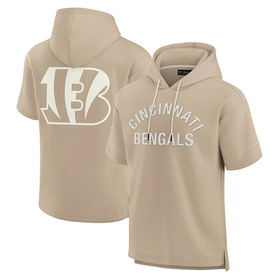 Unisex Fanatics Khaki Cincinnati Bengals Elements Super Soft Fleece Short Sleeve Pullover Hoodie