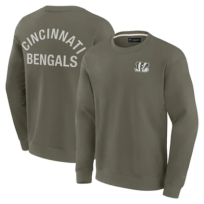 Sweat-shirt unisexe Fanatics Olive Cincinnati Bengals Super Soft Pullover Crew