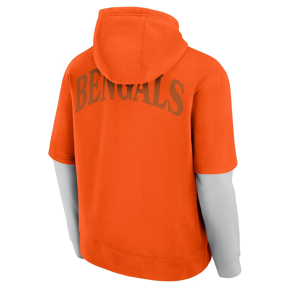 Sweat à capuche unisexe Fanatics Orange Cincinnati Bengals Sleek Elements