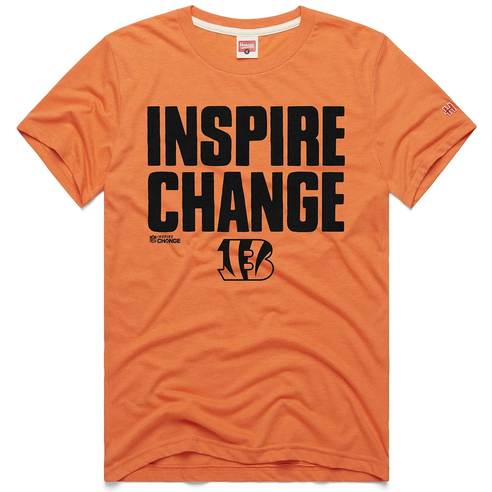 T-shirt unisexe orange hommage Cincinnati Bengals 2024 Inspire Change Tri-Blend