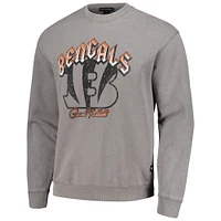 Unisex The Wild Collective Gray Cincinnati Bengals Distressed Pullover Sweatshirt