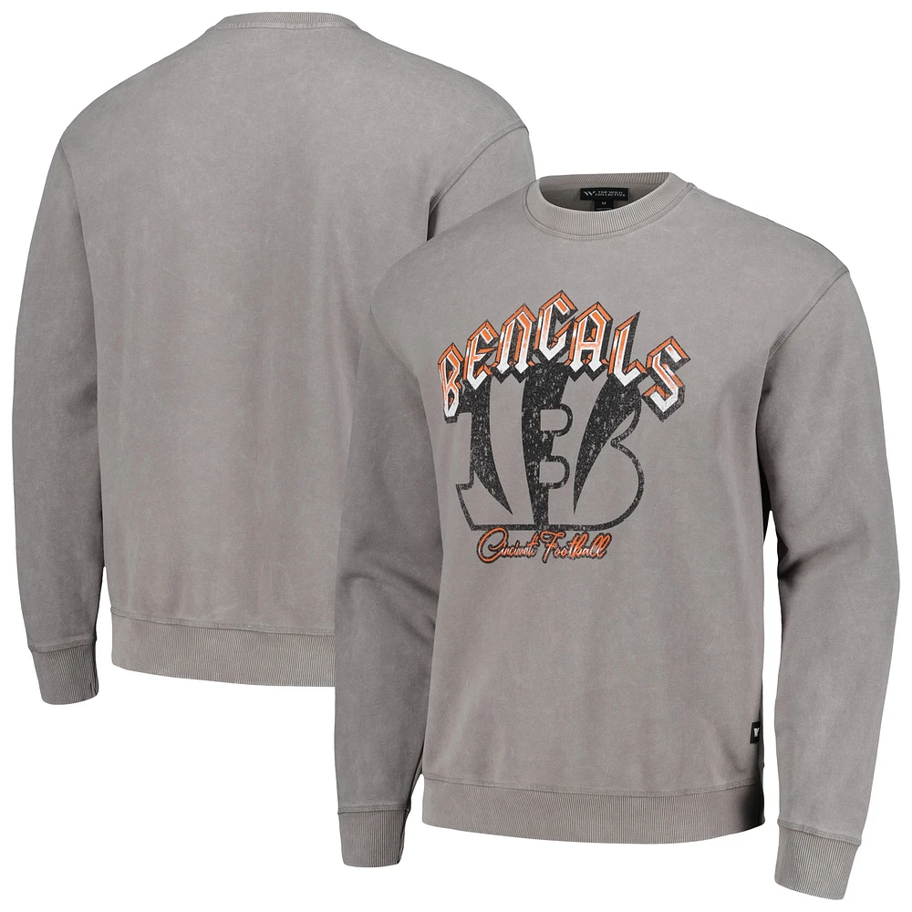 Sweat-shirt unisexe The Wild Collective gris Cincinnati Bengals en détresse