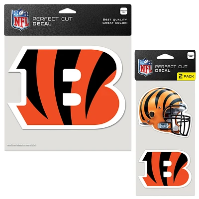 Lot de trois feuilles de décalcomanies à découpe parfaite WinCraft Cincinnati Bengals