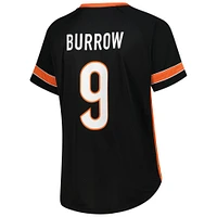 Women's Fanatics Joe Burrow Black Cincinnati Bengals Plus Name & Number Lace-Up T-Shirt