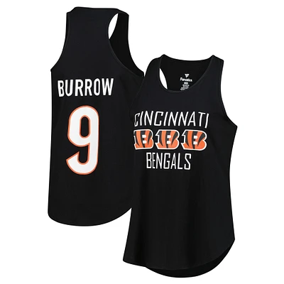 Women's Fanatics Joe Burrow Black Cincinnati Bengals Plus Name & Number Tank Top