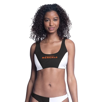 Women's G-III 4Her by Carl Banks  Black Cincinnati Bengals Brief Game Bikini Top