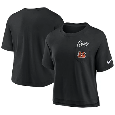 T-shirt Nike Performance Pocket pour femme, noir, Cincinnati Bengals