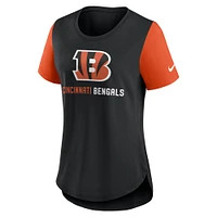 Haut Nike noir Cincinnati Bengals Tri-Blend Fashion pour femme