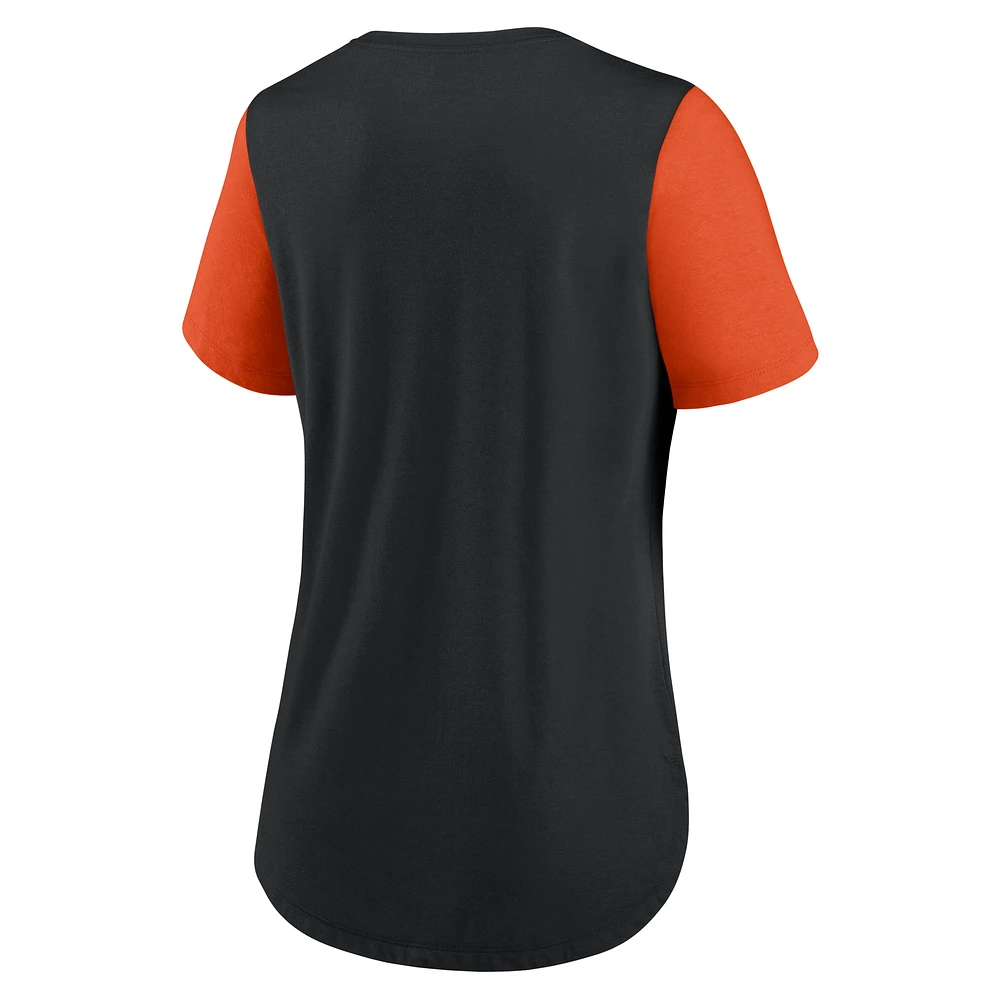 Haut Nike noir Cincinnati Bengals Tri-Blend Fashion pour femme