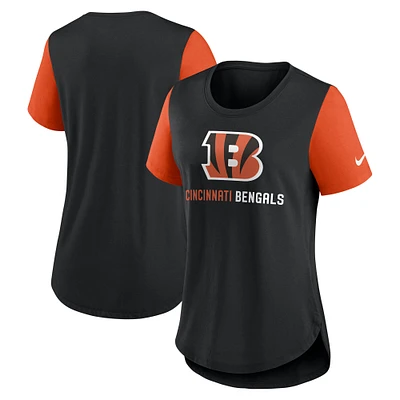 Haut Nike noir Cincinnati Bengals Tri-Blend Fashion pour femme