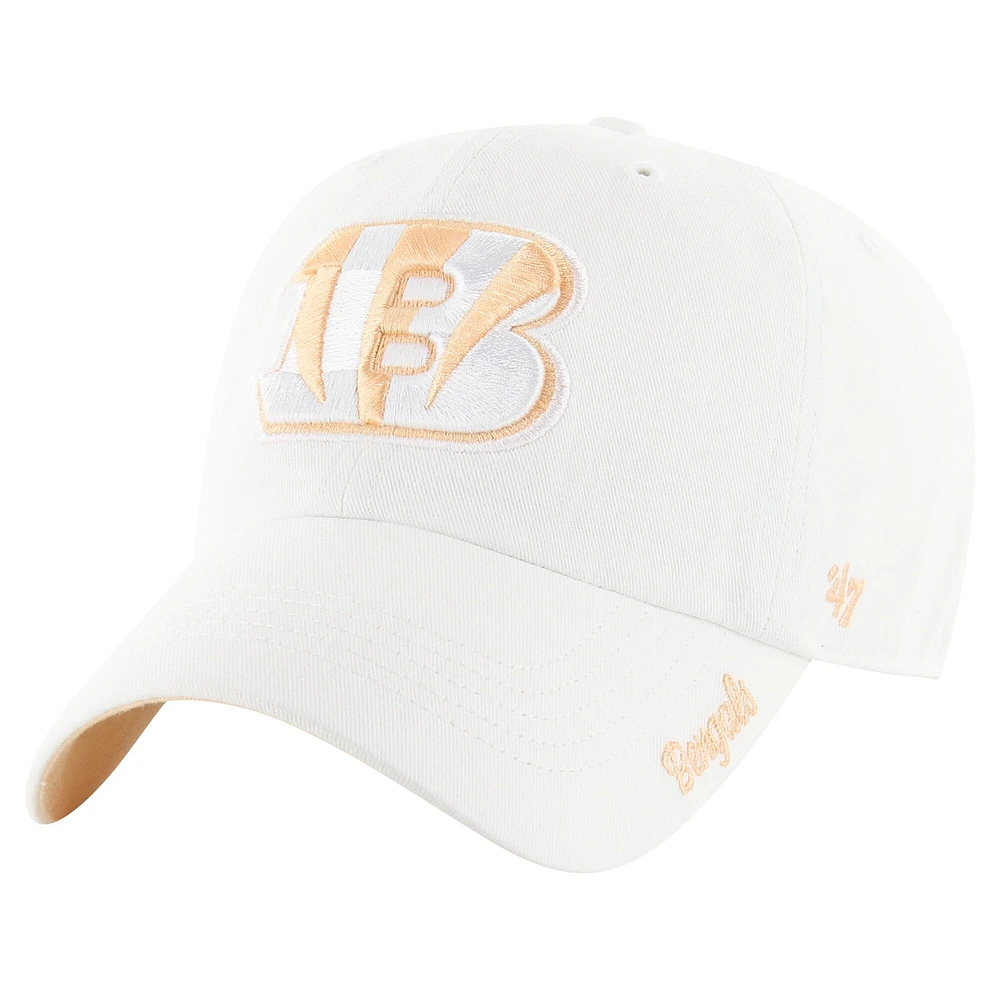 Casquette réglable blanche Cincinnati Bengals Ballpark Cheer Clean Up '47 pour femmes