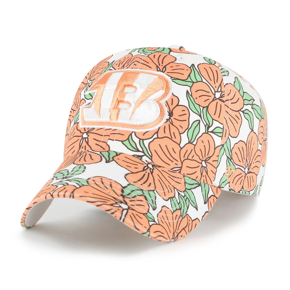 Casquette ajustable blanche Cincinnati Bengals Florentina Clean Up '47 pour femme