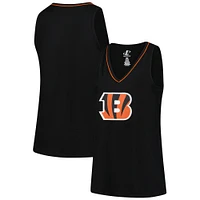 Women's Black Cincinnati Bengals Plus Stellar Win V-Neck Tank Top