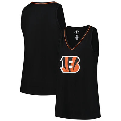 Women's Black Cincinnati Bengals Plus Stellar Win V-Neck Tank Top
