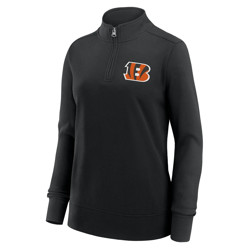 Women's Black Cincinnati Bengals Velocity Quarter-Zip Jacket