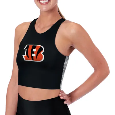 Cincinnati Bengals Certo Women's Logo High Neck Midi Bra - Black