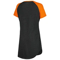 Women's Concepts Sport Black/Orange Cincinnati Bengals Raglan V-Neck Nightshirt