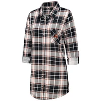 Women's Concepts Sport Black Cincinnati Bengals Ashford Plaid Knit Nightshirt