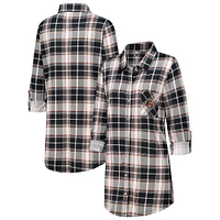 Women's Concepts Sport Black Cincinnati Bengals Ashford Plaid Knit Nightshirt