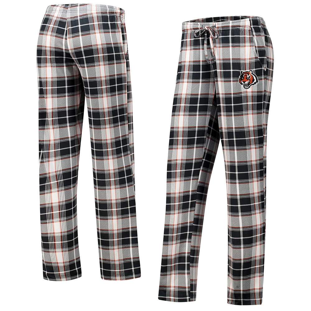 Pantalon en tricot à carreaux Ashford noir/orange Cincinnati Bengals Concepts Sport pour femme