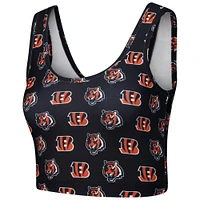 Women's Concepts Sport Black Cincinnati Bengals Record Allover Print Bralette