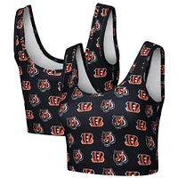 Women's Concepts Sport Black Cincinnati Bengals Record Allover Print Bralette