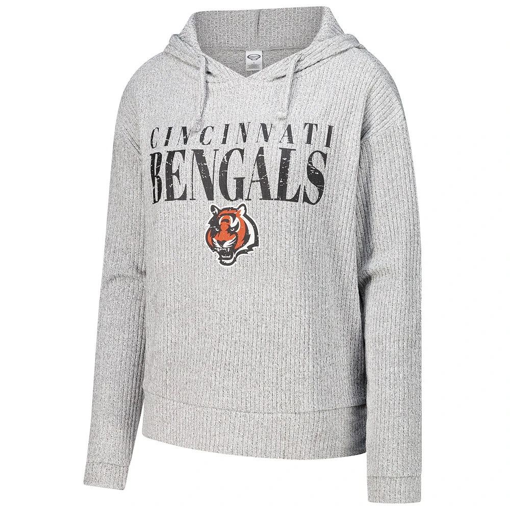 Ensemble t-shirt à capuche et short manches longues Juniper de Cincinnati Bengals pour femme Concepts Sport Gray