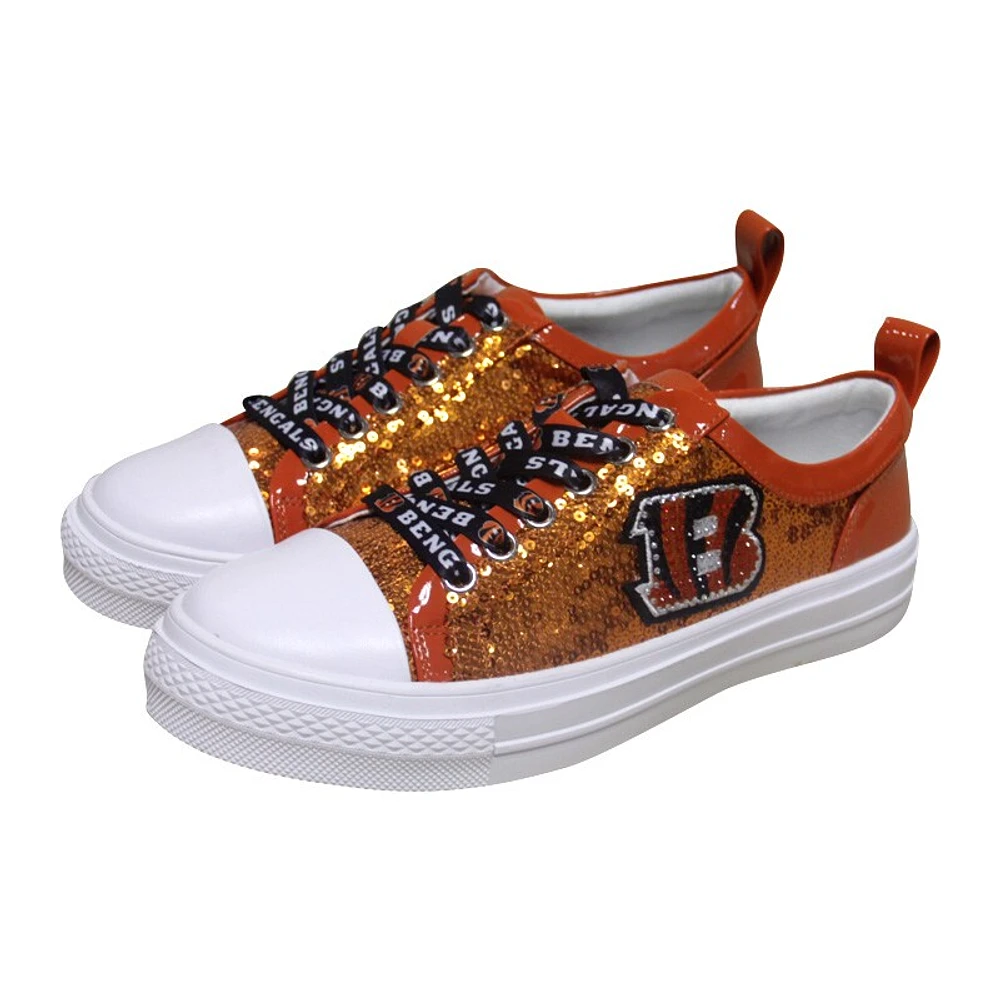 Women's Cuce Orange Cincinnati Bengals Team Sequin Sneakers