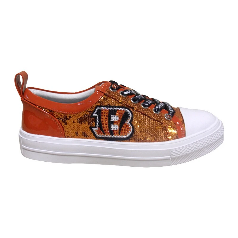 Women's Cuce Orange Cincinnati Bengals Team Sequin Sneakers