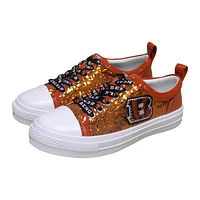 Baskets à paillettes Cuce Orange pour femmes de l'équipe des Bengals Cincinnati