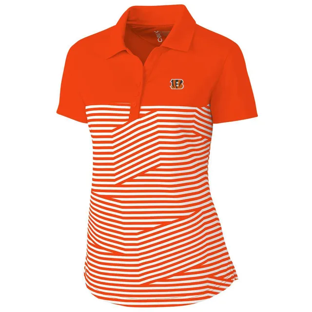 Cincinnati Bengals Cutter & Buck Big Tall Forge Pencil Stripe Polo - Orange