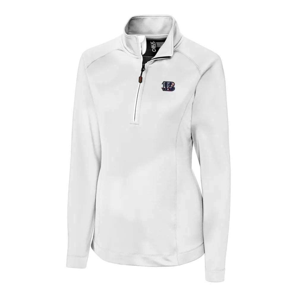 Lids Cincinnati Bengals Cutter & Buck Women's Americana Jackson Half-Zip  Overknit Pullover Jacket - White