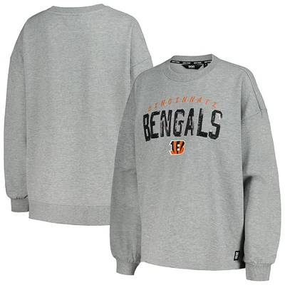 Women's DKNY Sport Heather Charcoal Cincinnati Bengals Penelope Pullover Sweatshirt