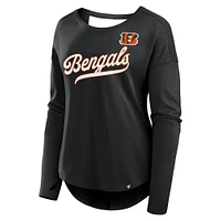 Women's Fanatics Black Cincinnati Bengals Core Long Sleeve Fashion T-Shirt