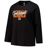 Women's Fanatics Black Cincinnati Bengals Long Sleeve Scoop Neck T-Shirt