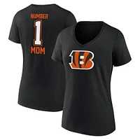 T-shirt noir à col en V pour la fête des mères Bengals de Cincinnati Fanatics femmes