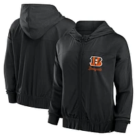 Sweat à capuche entièrement zippé Fanatics pour femmes, noir, Cincinnati Bengals Script Lock