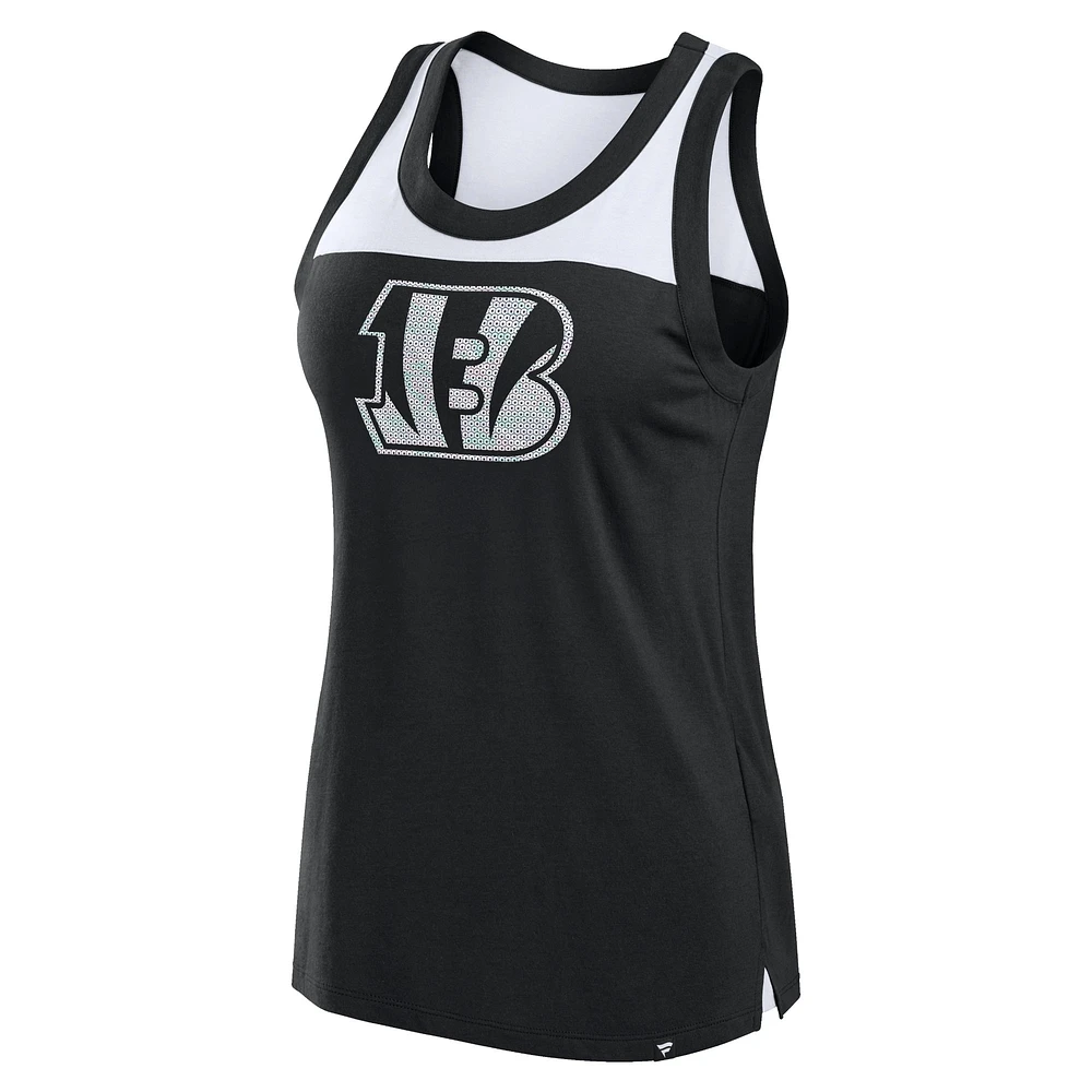 Women's Fanatics Black Cincinnati Bengals Sequin Tank Top