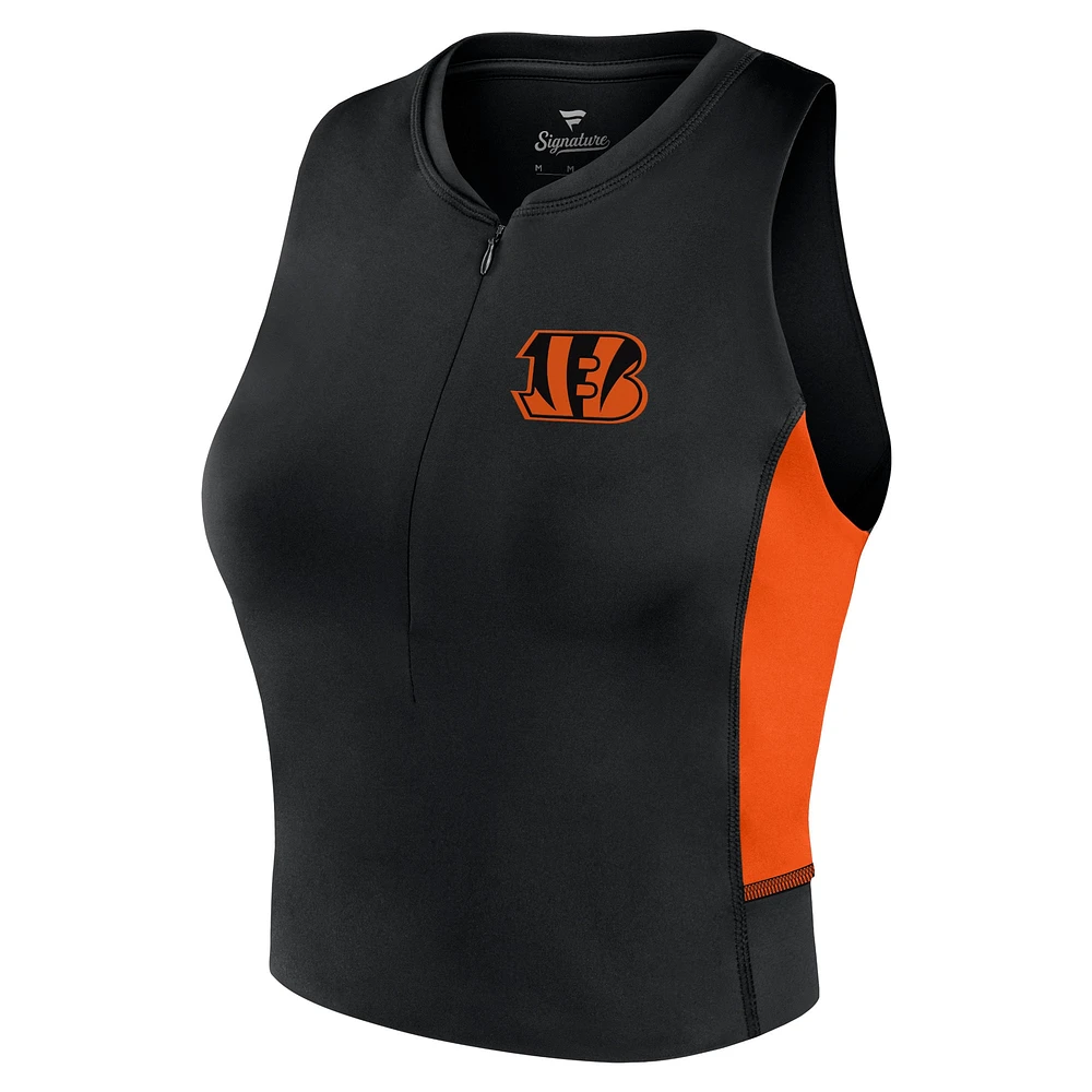 Women's Fanatics Black Cincinnati Bengals Studio Fitted Gym Tank Top