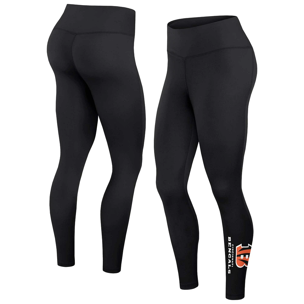 Fanatics pour femmes, noir, logo des Bengals de Cincinnati empilé - Leggings