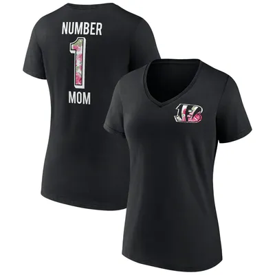 Cincinnati Bengals Fanatics Branded Women's Plus Mother's Day #1 Mom V-Neck T-Shirt - Black