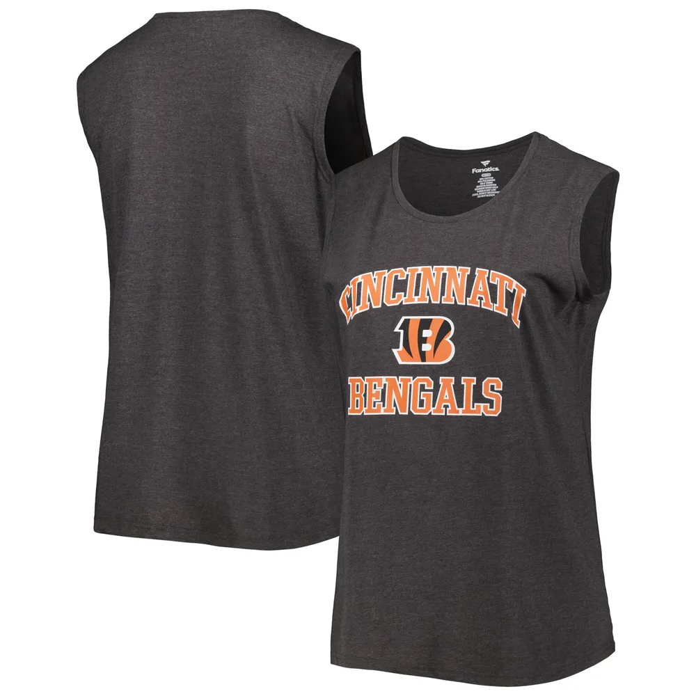 Lids Cincinnati Bengals Fanatics Branded Women's Plus Lace-Up V-Neck T-Shirt  - Heather Charcoal