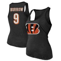 Joe Burrow Cincinnati Bengals Majestic Threads Women's Name & Number  Tri-Blend Tank Top - Heathered Black