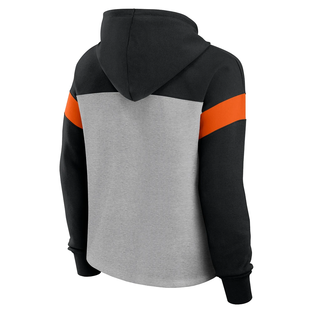 Sweat à capuche enfiler Fanatics pour femme, gris chiné/noir, Cincinnati Bengals Bold Play Call