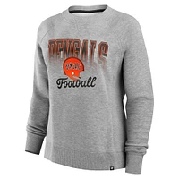 Women's Fanatics Heather Gray Cincinnati Bengals Hit Hard Fleece Pullover Sweatshirt