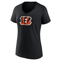 T-shirt noir à col en V avec nom et numéro d'icône de joueur des Bengals Cincinnati Fanatics Ja'Marr Chase pour femmes